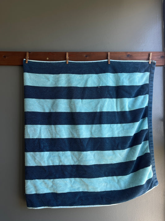 Blue Striped Towel Shorts